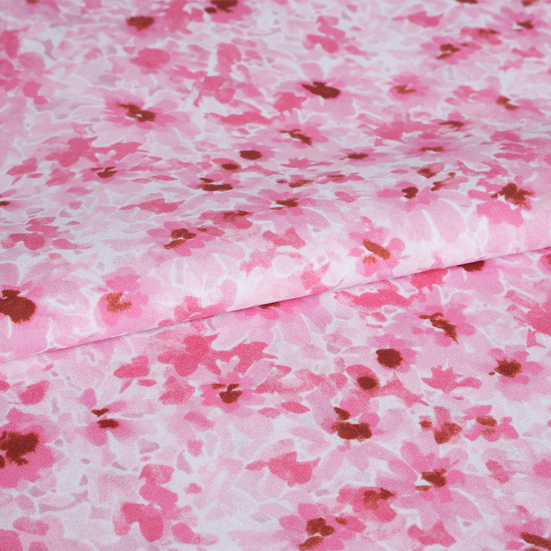 75D/18T sotkuinen sumuinen kukkaprinttikangas