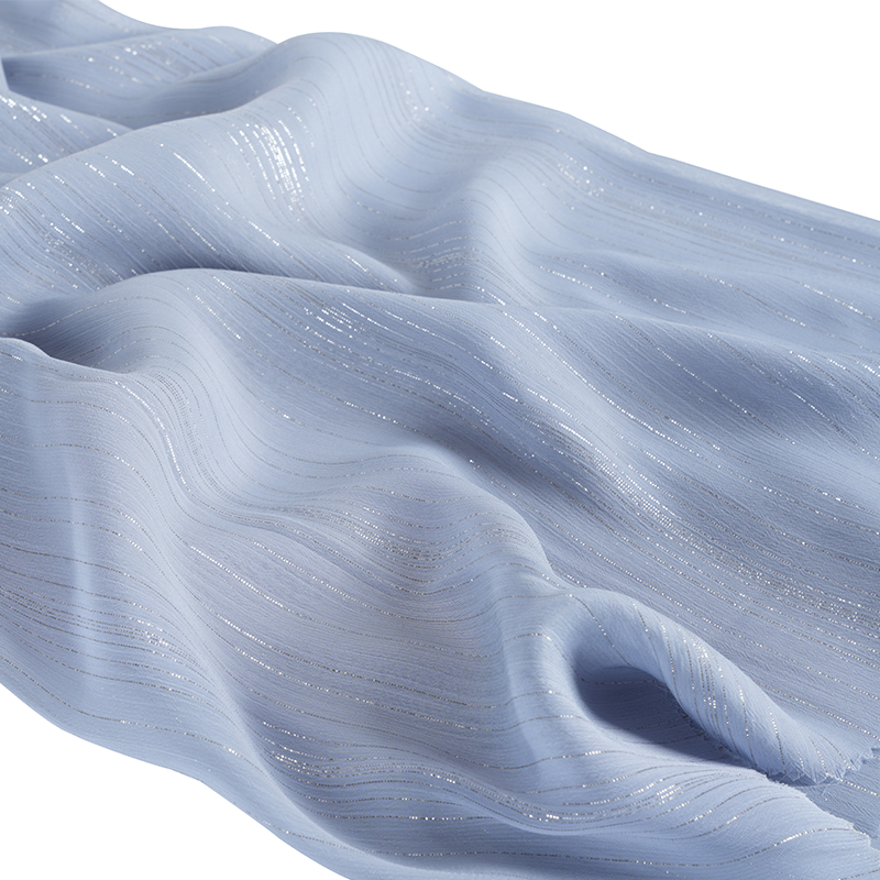 75D epäsäännöllinen hopea silkkisifonkikreppi