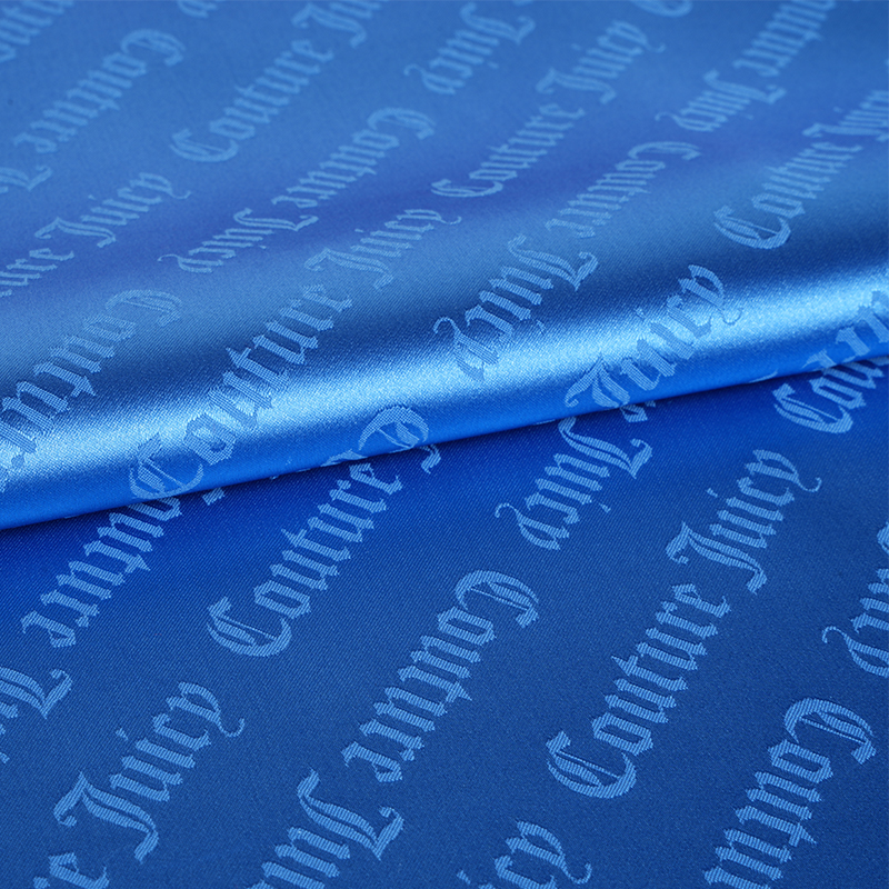 75D Stretch Satin Letter Jacquard-kangas