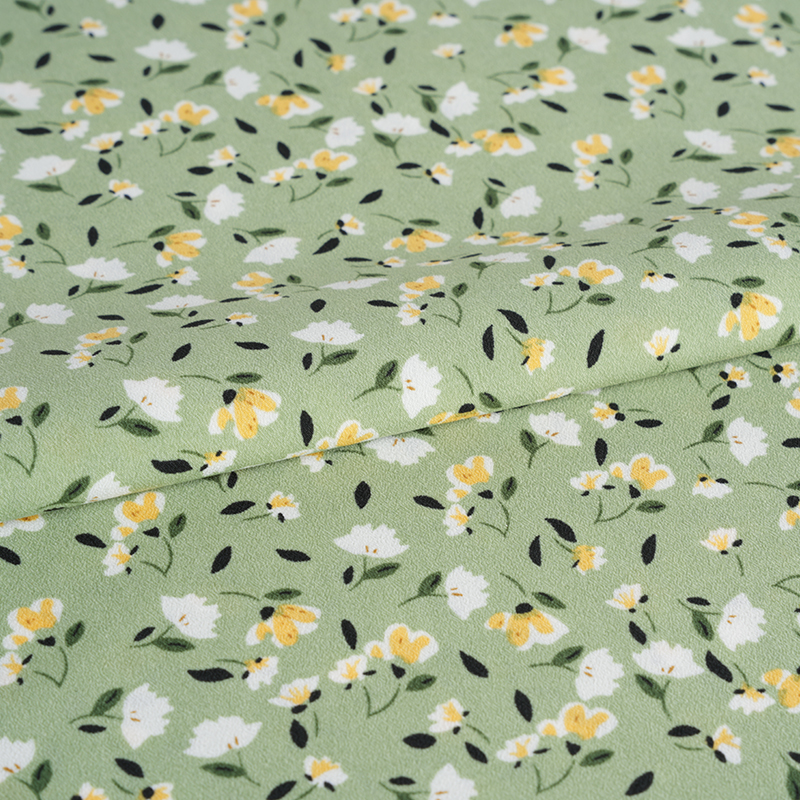 2026*75 False Twist silkkikukka Yao Crepe pieni kukkakuvioinen kangas