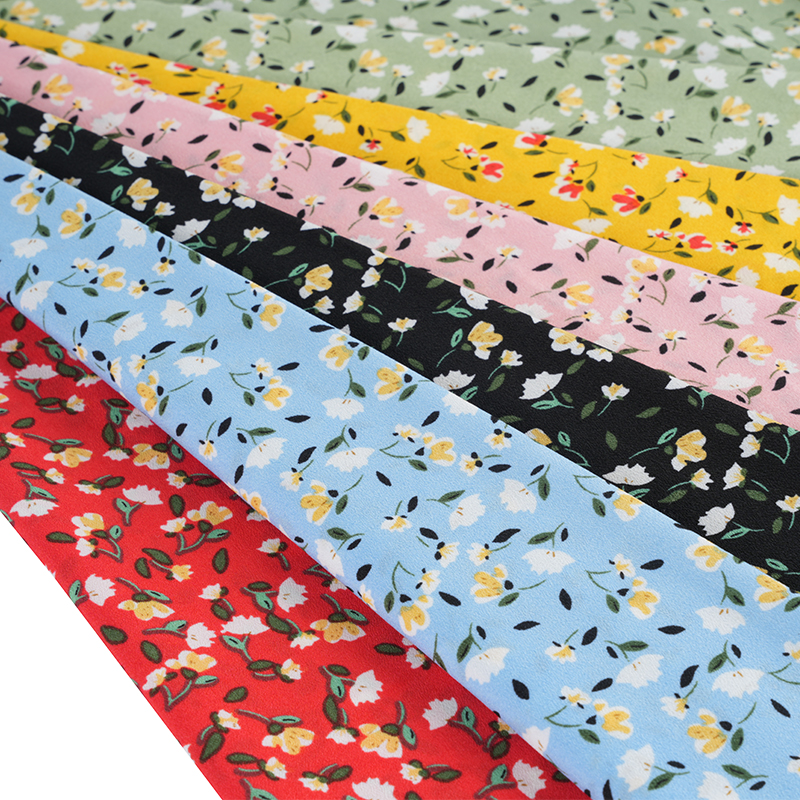 2026*75 False Twist silkkikukka Yao Crepe pieni kukkakuvioinen kangas