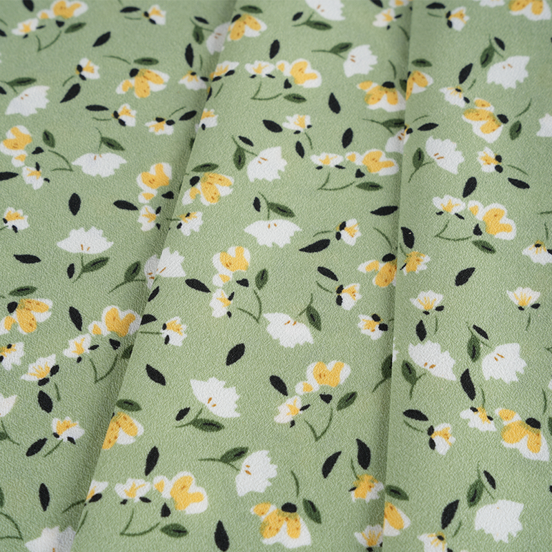 2026*75 False Twist silkkikukka Yao Crepe pieni kukkakuvioinen kangas