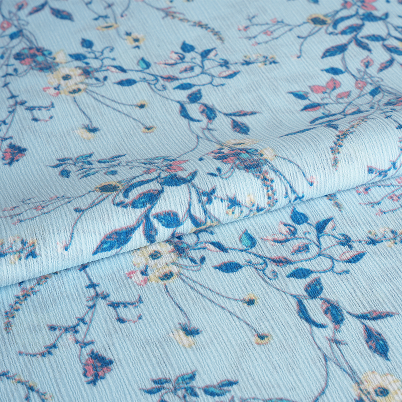 50*68 komposiittisilkkikuoren ryppyinen Hibiscus-kukkavesileimakangas