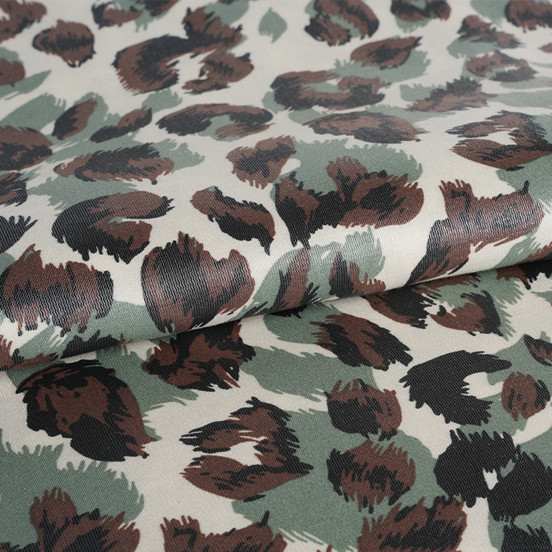 20D*21S Paksutettu kultainen puuvilla, kolmivärinen leopardipainatuskangas